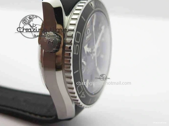 0115 Planet Ocean Master Chrono 45mm SS OM 1:1 Best Edition Black Dial Orange 12 On Rubber Strap A Durable 8169